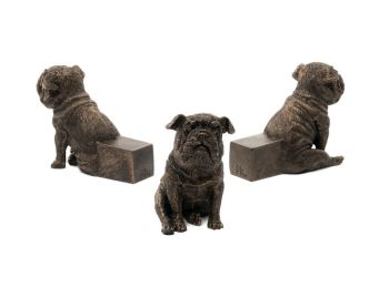 Sitting British Bulldog Plant Pot Feet - Set of 3 - L11 x W5 x H8.5 cm