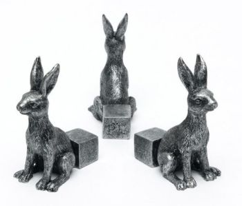 Small Brushed Silver Hare Plant Pot Feet - Set of 3