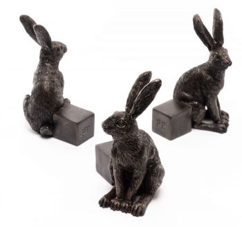 Drove Of Hares Plant Pot Feet - Set of 3 - Moongazing, Sitting and Vigilant Hares