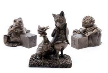 Beatrix Potter Bronze Jemima Puddle-Duck And Friends Plant Pot Feet - Set of 3 - Jemima & Mr. Tod, Mrs. Tiggy-Winkle and Mr. Jeremy Fisher