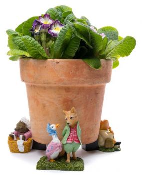 Beatrix Potter Jemima Puddle-Duck And Friends Plant Pot Feet - Set of 3 - Jemima & Mr. Tod, Mrs. Tiggy-Winkle and Mr. Jeremy Fisher