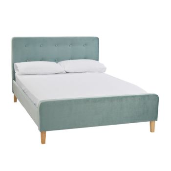 Pierre 5.0 Kingsize Bed - Velvet - L217 x W160.5 x H104 cm - Aqua