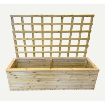 Multi Pack of 2 - Deluxe Extra Large Trough with Trellis - Timber - L58 x W183 x H52 cm - Partially Assembled