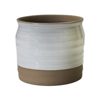 Puro Lipped Gloss Ripple Planter - L21 x W21 x H19 cm - White