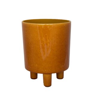 Pisa Planter - Ceramic - L20 x W20 x H24 cm - Mustard