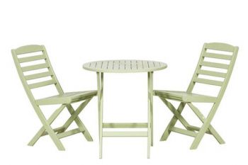 PORTO Green Folding Bistro Set 70cm Round Bistro Table with 2 Folding Chairs