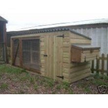 Tall Poultry House with adjoining run - Pressure Treated Timber