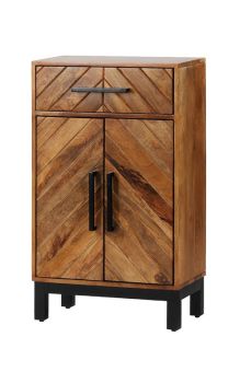 Parquet Tall Slim Sideboard - Mango Wood/Iron - L30 x W54 x H90 cm - PP Finish