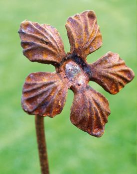 Pack of 3 Lilly Feature Plant Pinn 4Ft.Bare Metal Ready to Rust. Steel Garden Plant Border Support - Steel - H121.9 cm