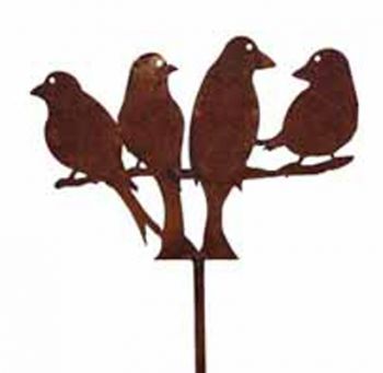 Love Doves 4Ft (Pack of 2) - Hand Made By Traditional Forge, Steel Garden Ornaments, Plant Border Supports - Steel - W10 x H123 cm