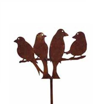 Love Doves 5Ft (Pack of 2) - Hand Made By Traditional Forge, Plant Border Supports - Steel - W10 x H170 cm - Bare Metal/Ready to Rust