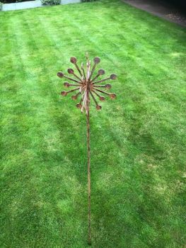 4Ft 3D Allium Plant Pin (2 Parts) Bare Metal/Ready to Rust (Pack of 3) - Steel - H122 cm
