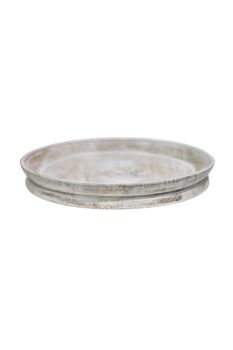 Padstow Candle Tray - Wood - L28 x W28 x H3.5 cm - White Wash