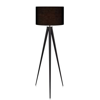  Romanza Tripod Floor Lamp With Black Shade - Black / Black - 55 x 157 x 157 cm