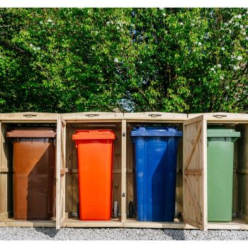 Chatburn Quad Wheelie Bin Store - L80.4 x W250.5 x H120 cm - Fits 1 x 180L or 240L & 3 x 140L Wheelie Bins