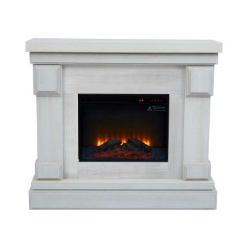  48 inch Electric Fireplace - Wood grain / White - 121 x 108 x 108 cm