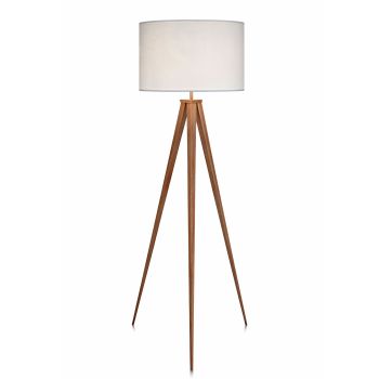  Romanza Tripod Floor Lamp With White Shade - White / Tan - 55 x 157 x 157 cm