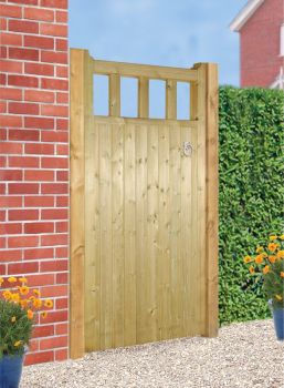 Quorn Tall Single Garden Gate - Pressure Treated Scandinavian Redwood - W900 x H1800 mm