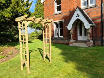 Rose Large Arch - Wooden Garden Plant Support - L50 x W120 x H210 cm - Minimal Assembly Required