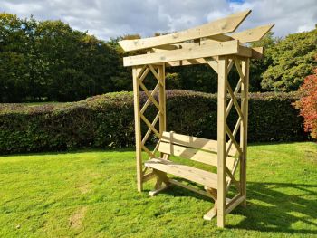 Tokyo Arch 4ft with Ashcombe Bench - Timber - L60 x W180 x H222 cm