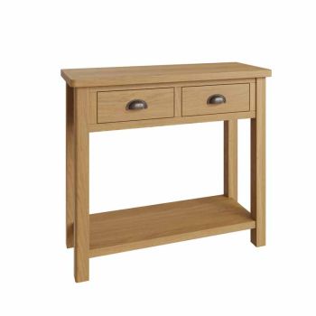 Console Table - Pine/Plywood/MDF - L85 x W32 x H75 cm - Rustic Oak 