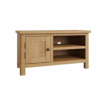 TV Unit - Pine/Plywood/MDF - L90 x W38 x H45 cm - Rustic Oak 