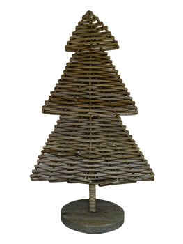 Christmas Decorative Tree - Rattan/Wicker - L20 x W41 x H60 cm - Natural