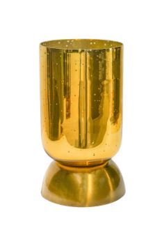 Regency Metalic Tiered Decorative Vase - Glass - L15 x W15 x H23.5 cm - Gold