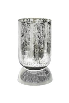 Regency Metalic Tiered Decorative Vase - Glass - L15 x W15 x H23.5 cm - Silver