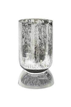 Regency Metalic Tiered Decorative Vase - Glass - L15 x W15 x H27.5 cm - Silver