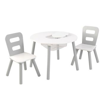 Round Table and 2 Chair Set - Grey - Children's Furniture