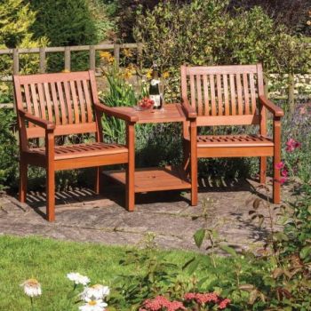 Willington Companion Seat Wooden Garden Chair - Timber - L87 x W83 x H176 cm