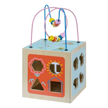  Preschool Play Lab Wooden Activity Learning 4side Cube - Multi-color - 20 x 20 x 37 cm