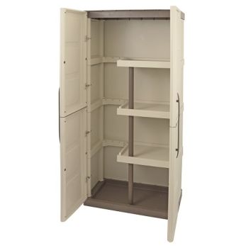 Cabinet with Broom Storage Plastic Garden Store Approx L700 x W390 x H1650 mm