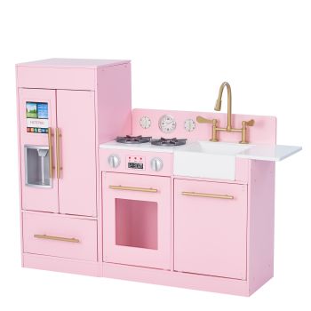  Little Chef Chelsea Modern Play Kitchen - Pink / Gold - 106 x 30 x 81 cm