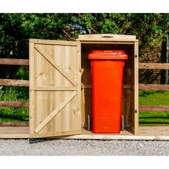 Chatburn Single Wheelie Bin Store  - Timber - L80.4 x W74.5 x H120 cm - Fits 1 x 180L or 1 x 240L Wheelie Bins