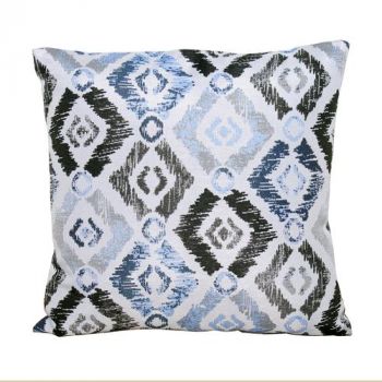 Patterned Scatter Outdoor Cushion - Pack of 2 - Polyster - H10 x W45 x L45 cm - Blue