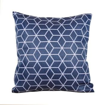 Geometric Scatter Outdoor Cushion - Pack of 2 - Polyster - H10 x W45 x L45 cm - Blue