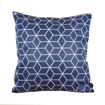Geometric Scatter Outdoor Cushion - Pack of 2 - Polyster - H10 x W45 x L45 cm - Blue