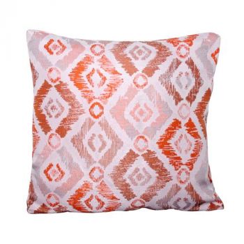 Patterned Scatter Outdoor Cushion - Pack of 2 - Polyster - H10 x W45 x L45 cm - Orange