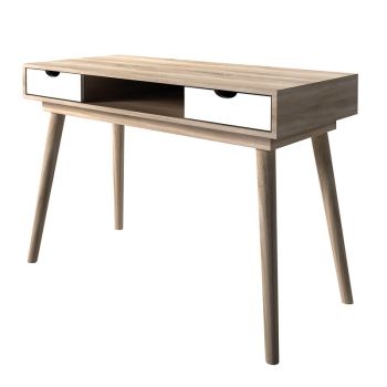 Scandi Oak Desk With Drawers - MDF - L50 x W110 x H78.6 cm - White