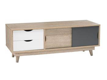 Scandi Oak TV Unit - MDF - L45 x W120 x H48 cm - Grey