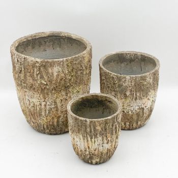 Set of 3 Pots - Cement - L45 x W45 x H51 cm
