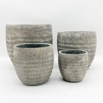 Set of 4 Pots - Cement - L55 x W55 x H51 cm