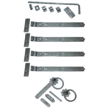 Double Gate 18" Hook & Band Fittings Set - Galvonised