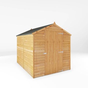 8 x 6 Feet Single Door Overlap Apex Windowless Shed - Timber - L240.4 x W190.5 x H198.6 cm - Brown