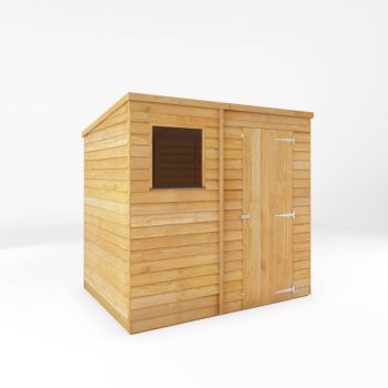 7 x 5 Feet Overlap Pent Shed - Timber - L155.8 x W213.4 x H201 cm - Brown