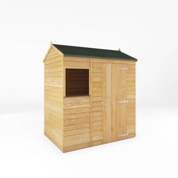 6 x 4 Feet Overlap Reverse Apex Shed - Timber - L131.3 x W181.8 x H208.3 cm - Brown