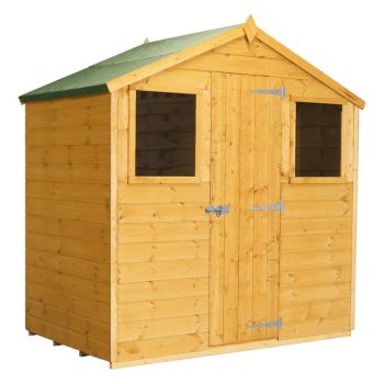 4 x 6 Feet Shiplap Apex Shed - Timber - L124.1 x W197.6 x H204.2 cm - Brown