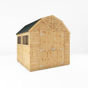 8 x 8 Feet Premium Shiplap Dutch Barn Shed - Timber - L240.8 x W253.9 x H262.6 cm - Brown